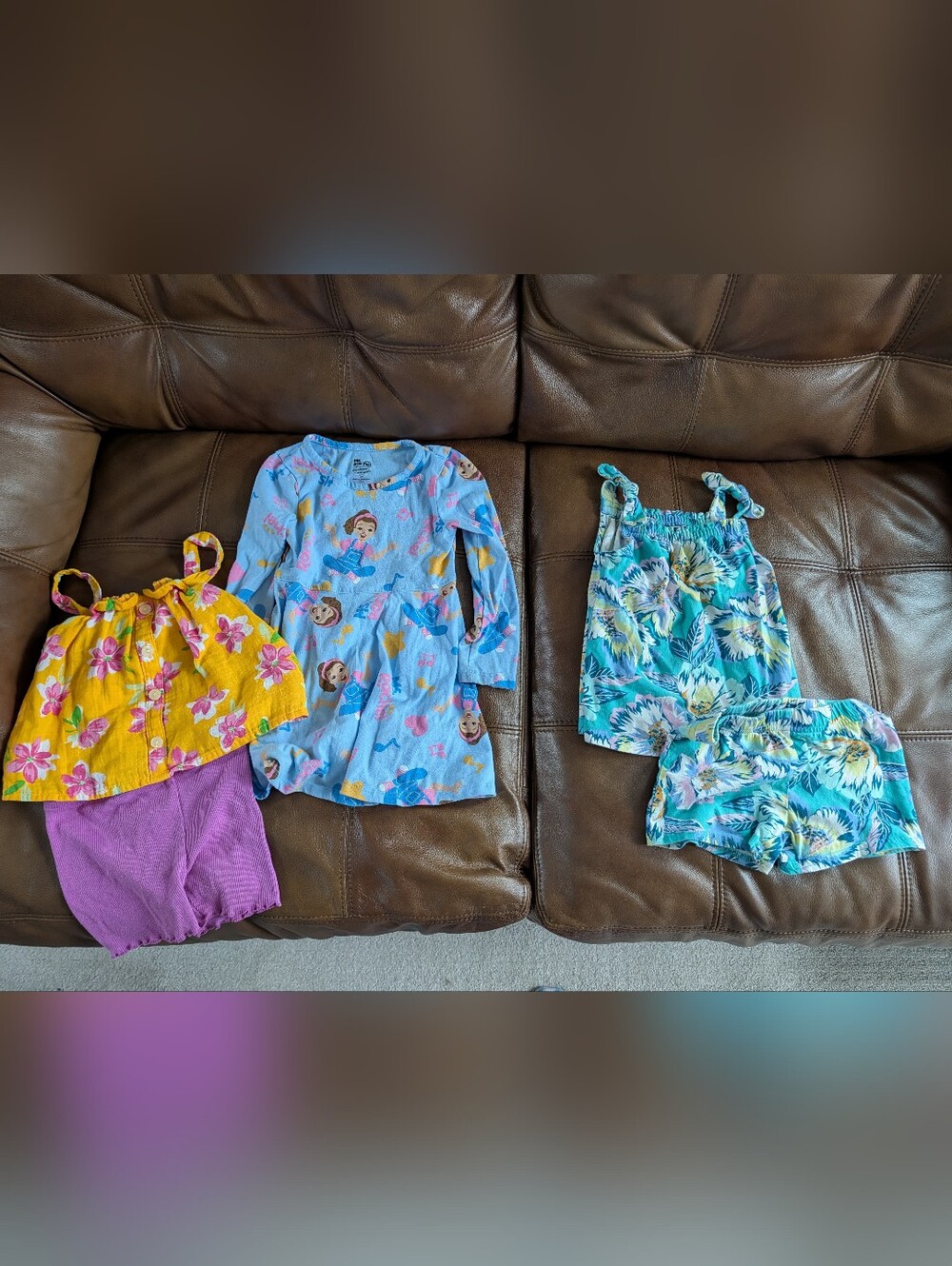 Blue Cartoon-Print Kids Pajama Dress - Cozy Sleepwear